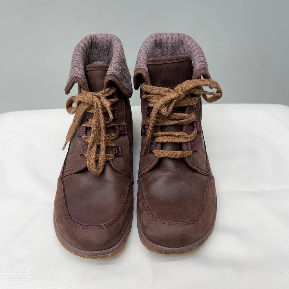 Chaco Barbary Mahogany waterproof leather‎ lace up boots women's 8